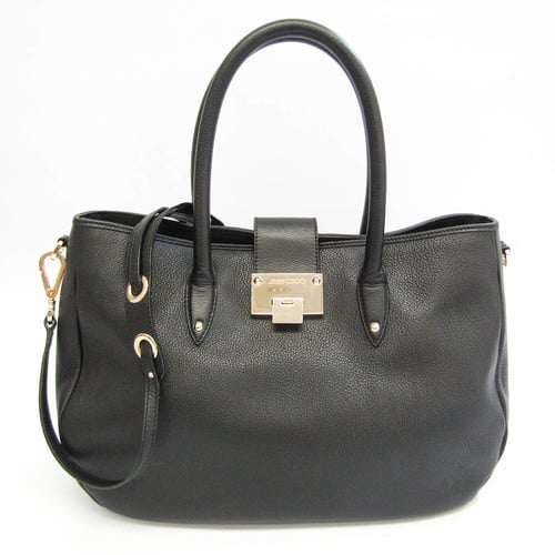 Jimmy Choo Riley Women's Leather Handbag,Shoulder Bag Black