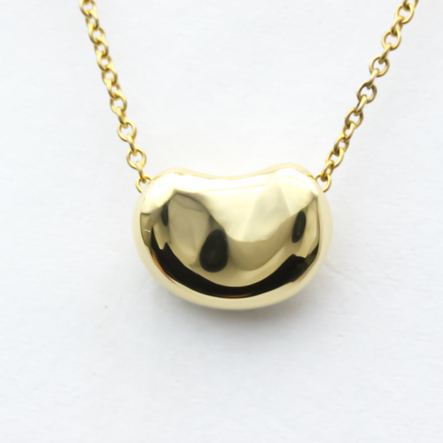 Tiffany Bean Yellow Gold (18K) No Stone Women,Men Fashion Pendant Necklace (Gold)