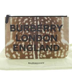 Burberry London BURBERRY LONDON Leopard Clutch Bag Pouch Brown