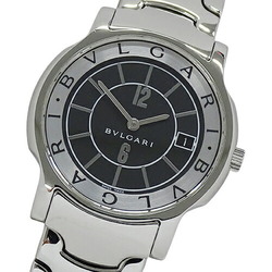 Bvlgari BVLGARI watch men's solotempo date quartz stainless steel SS ST35S silver black polished