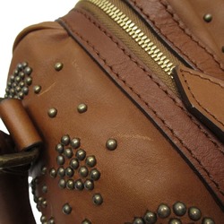 Burberry BURBERRY handbag brown series leather x studs