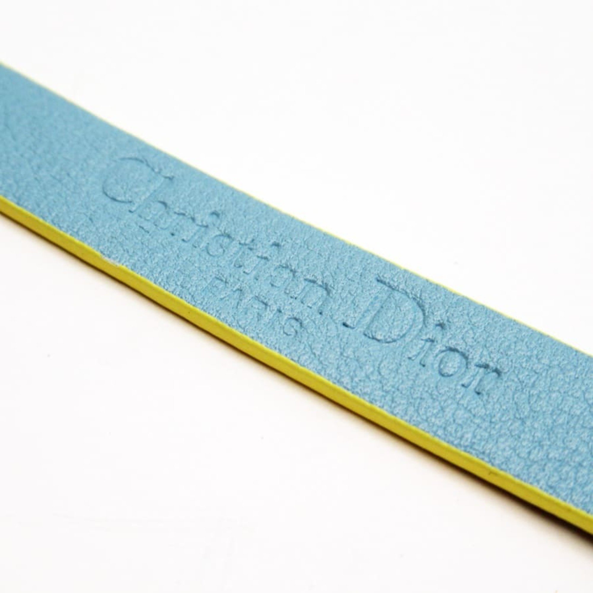 Christian Dior Choker (S) Blue x Yellow Silver Leather Metal 