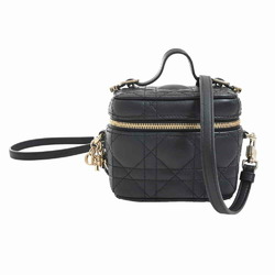 Christian Dior Lady cannage leather micro vanity shoulder bag black