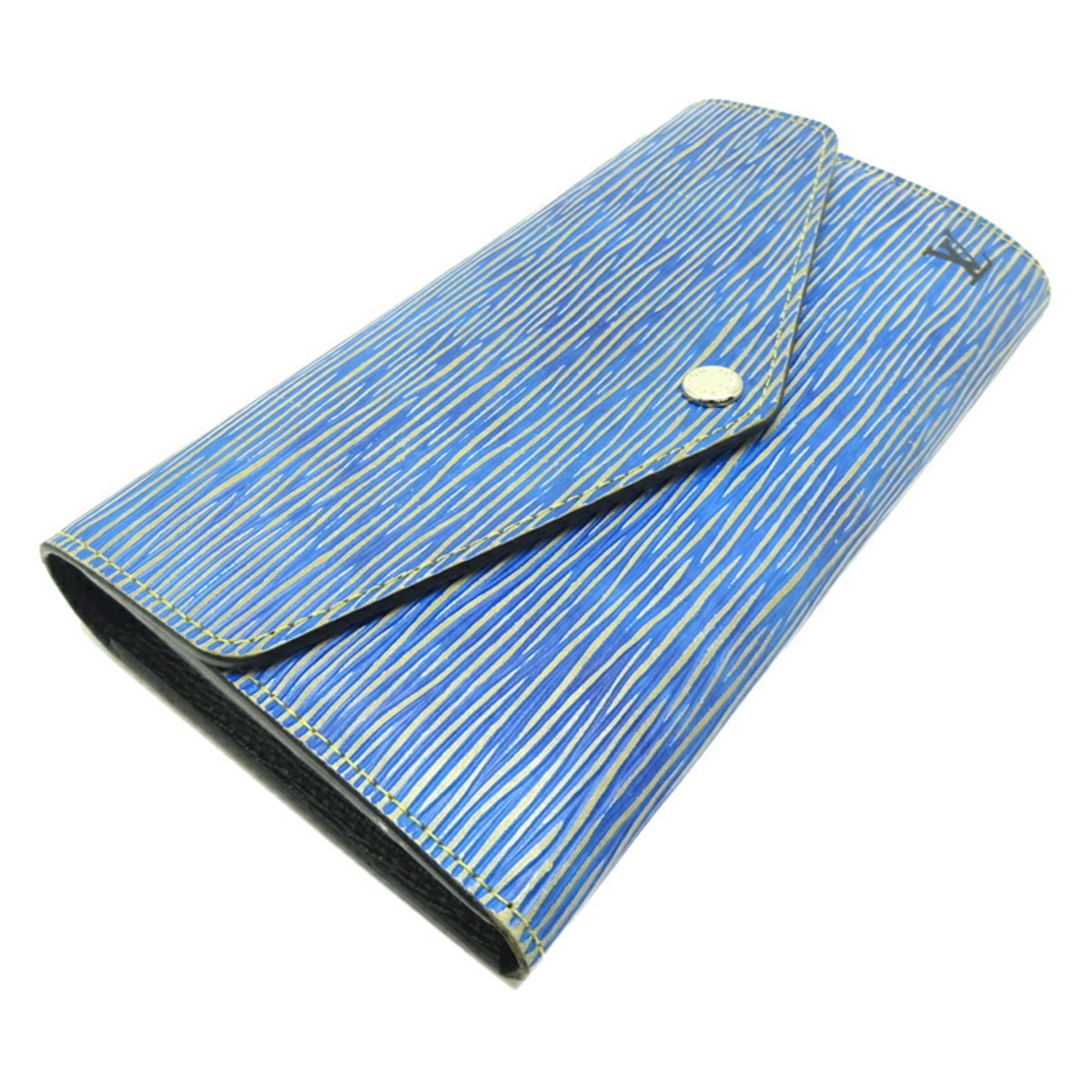 Louis Vuitton Portefeuil Sarah Women's Long Wallet M61649 () Epi (Blue)