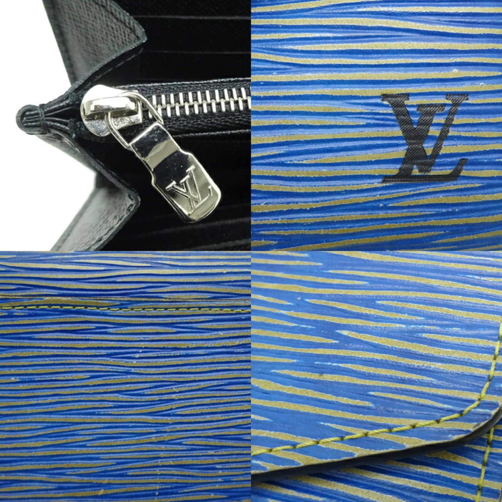 Louis Vuitton Portefeuil Sarah Women's Long Wallet M61649 () Epi (Blue)