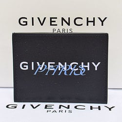 Givenchy GIVENCHY card case black x white blue leather pass business holder women's men's