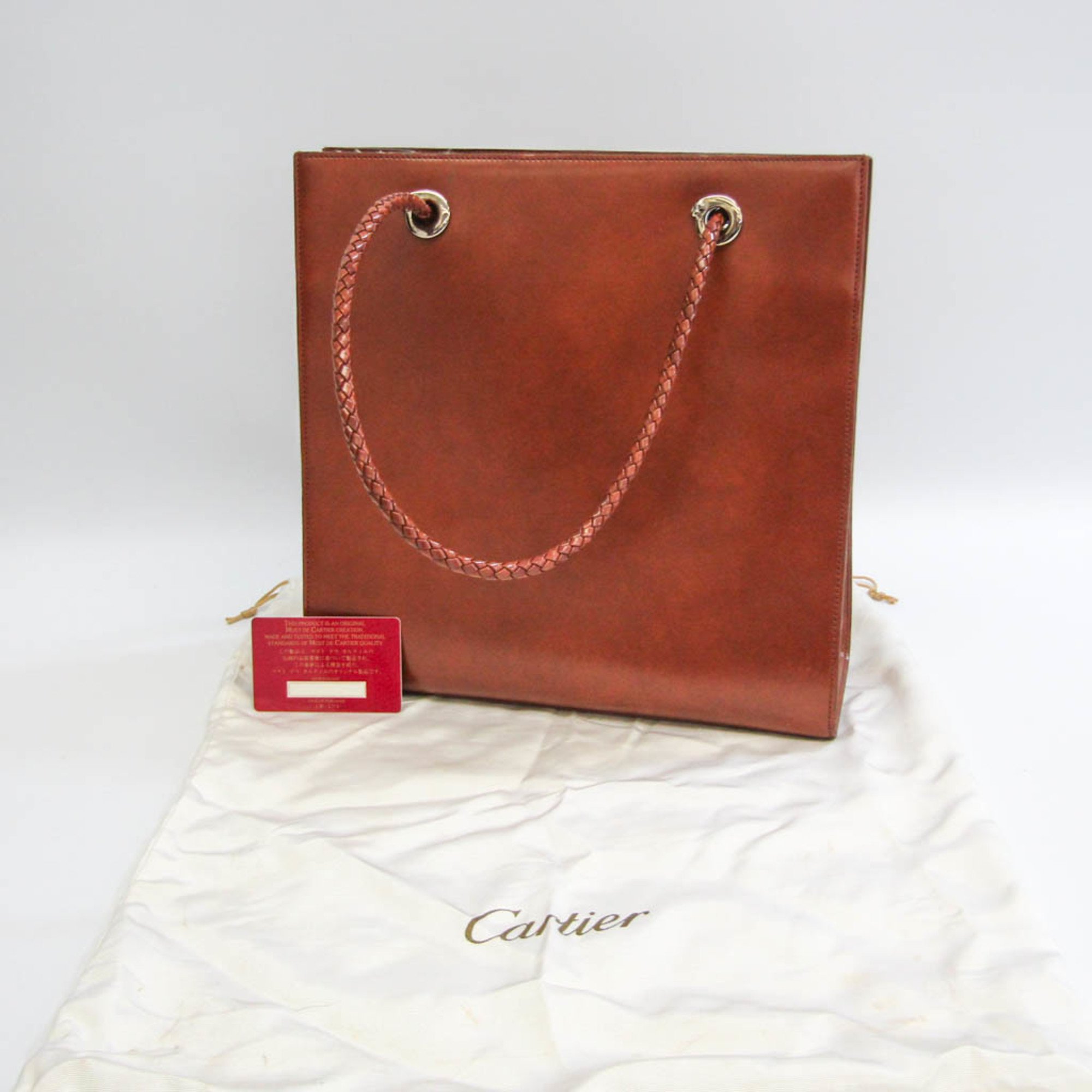 Cartier Women's Leather Tote Bag Brown