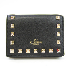 Valentino Garavani Rockstud NW1P0P39BOL Women's Leather Wallet (bi-fold) Black