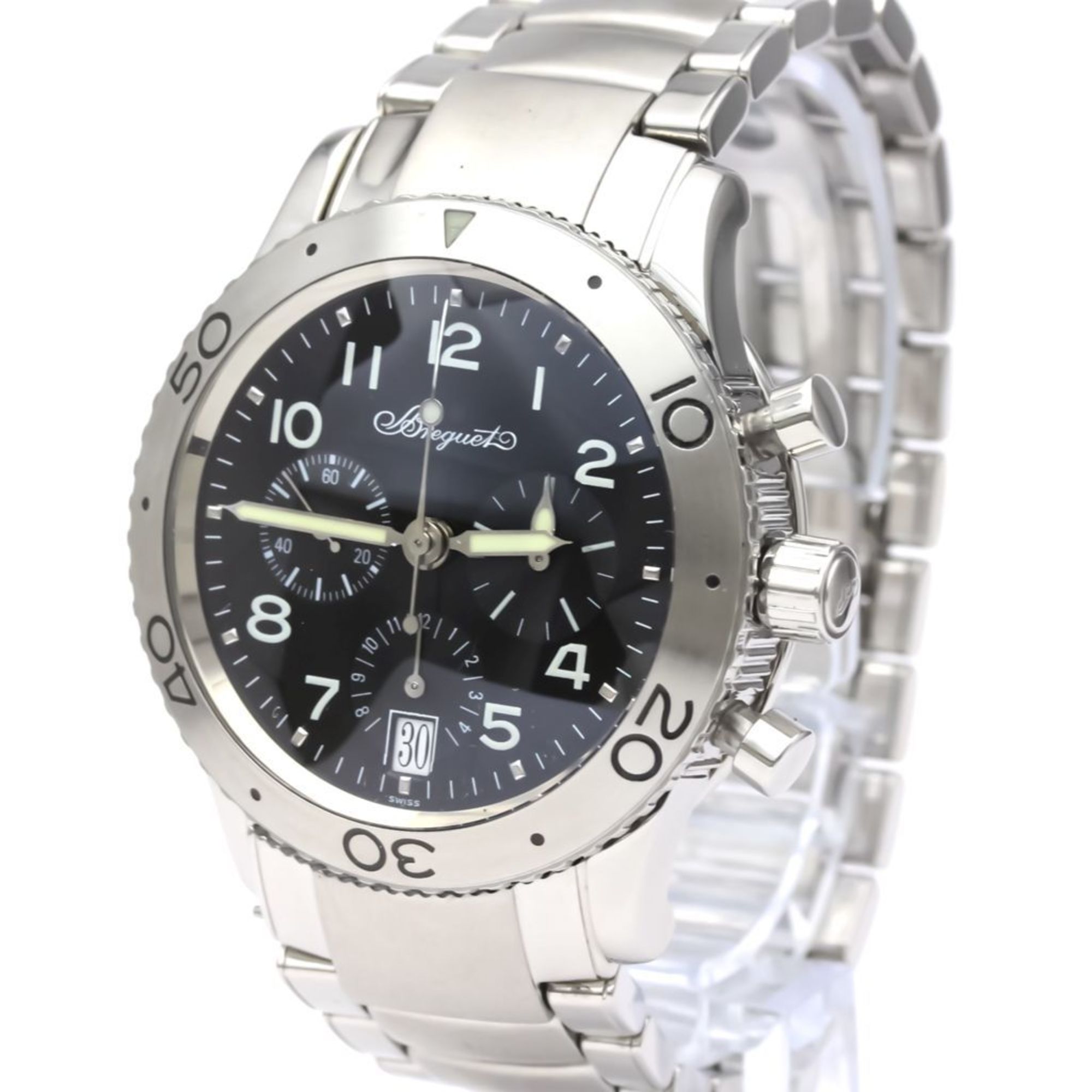 Polished BREGUET Transatlantique Type XX Steel Automatic Watch 3820 BF552134