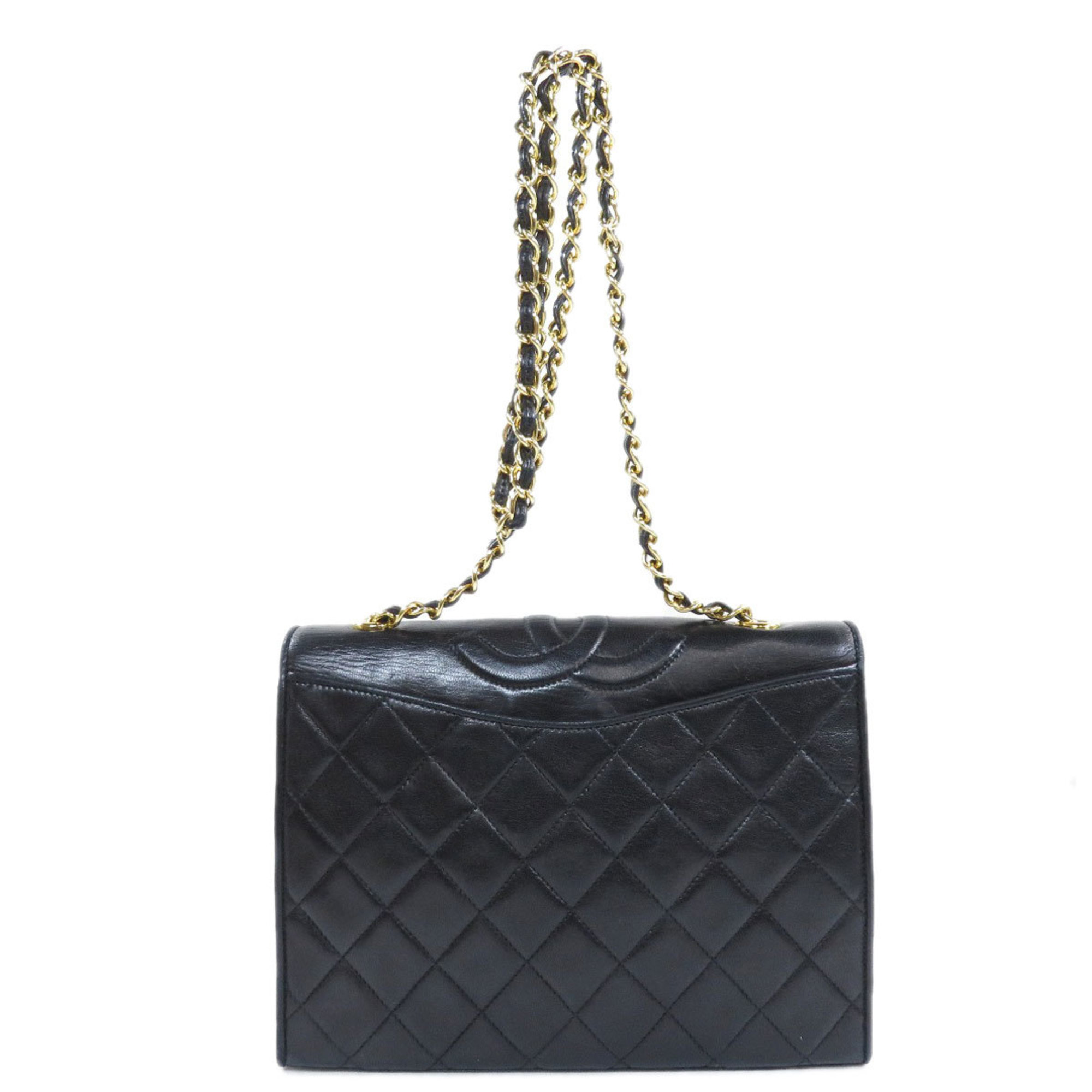 Chanel Cocomark Gold Chain Shoulder Bag Lambskin Women's