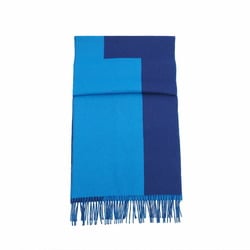 Hermes HERMES Double H Cashmere Muffler Blue Cyan Ankle H259076S Ladies