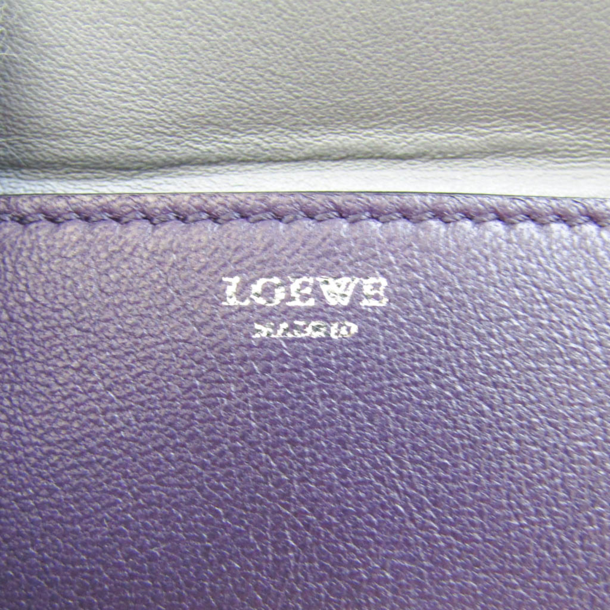 Loewe Triangle Men,Women Leather Coin Purse/coin Case Purple