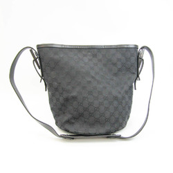 Gucci GG Canvas 106240 Women's Leather,GG Canvas Shoulder Bag Black