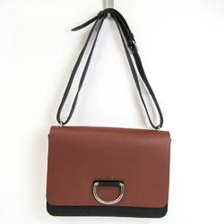 Burberry 4076447 Women's Leather Shoulder Bag Black,Dark Brown