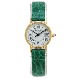 TIFFANY&Co. Tiffany Classic Round White Dial K18YG 750 Leather Belt QZ Women's Quartz Wristwatch L0630