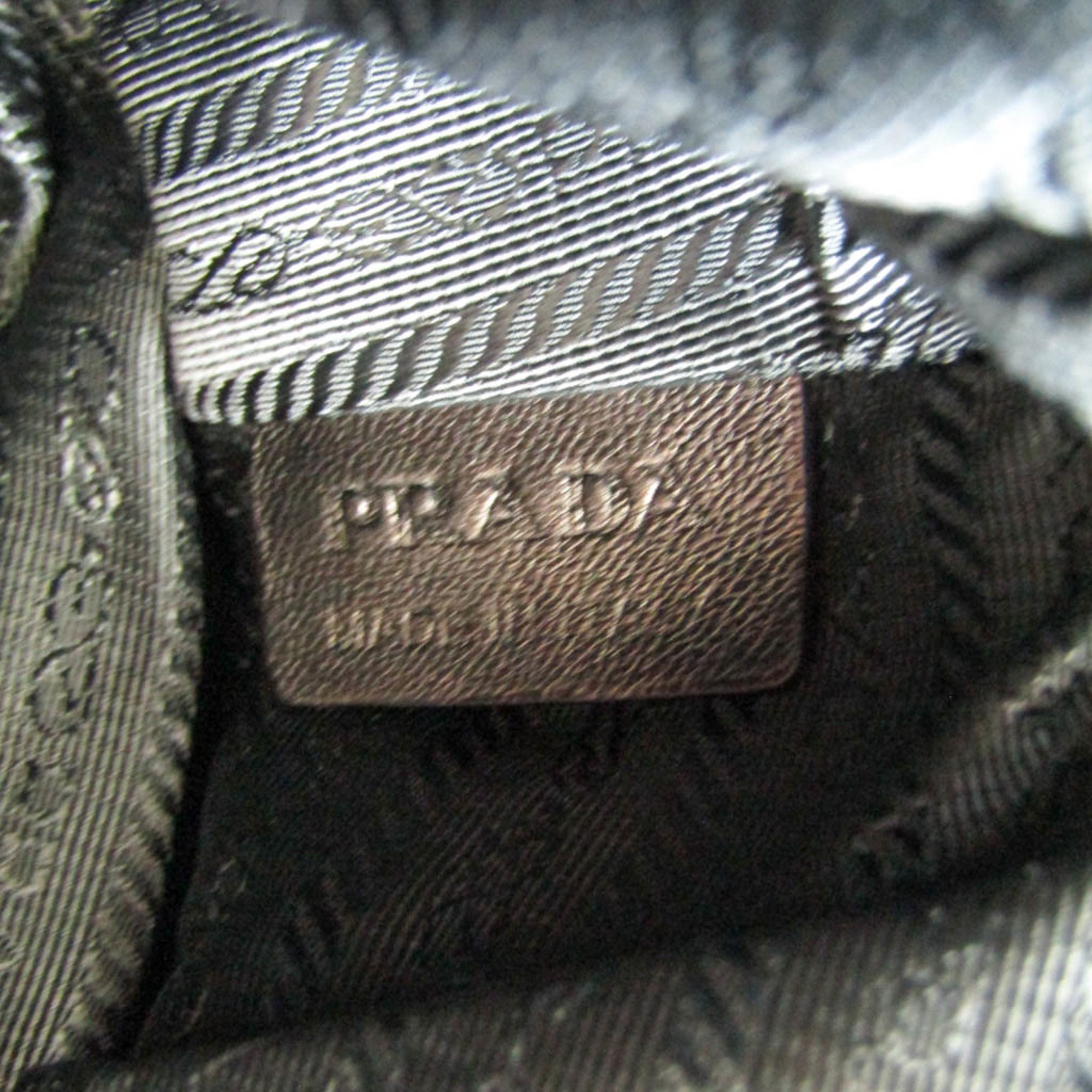 Prada BR4007 Women's Tessuto,Leather Tote Bag Bronze,Gray