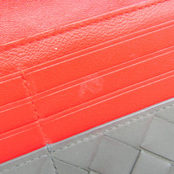 Bottega Veneta Intrecciato 134075 Women,Men Leather Long Wallet (bi-fold) Dark Gray,Red Color