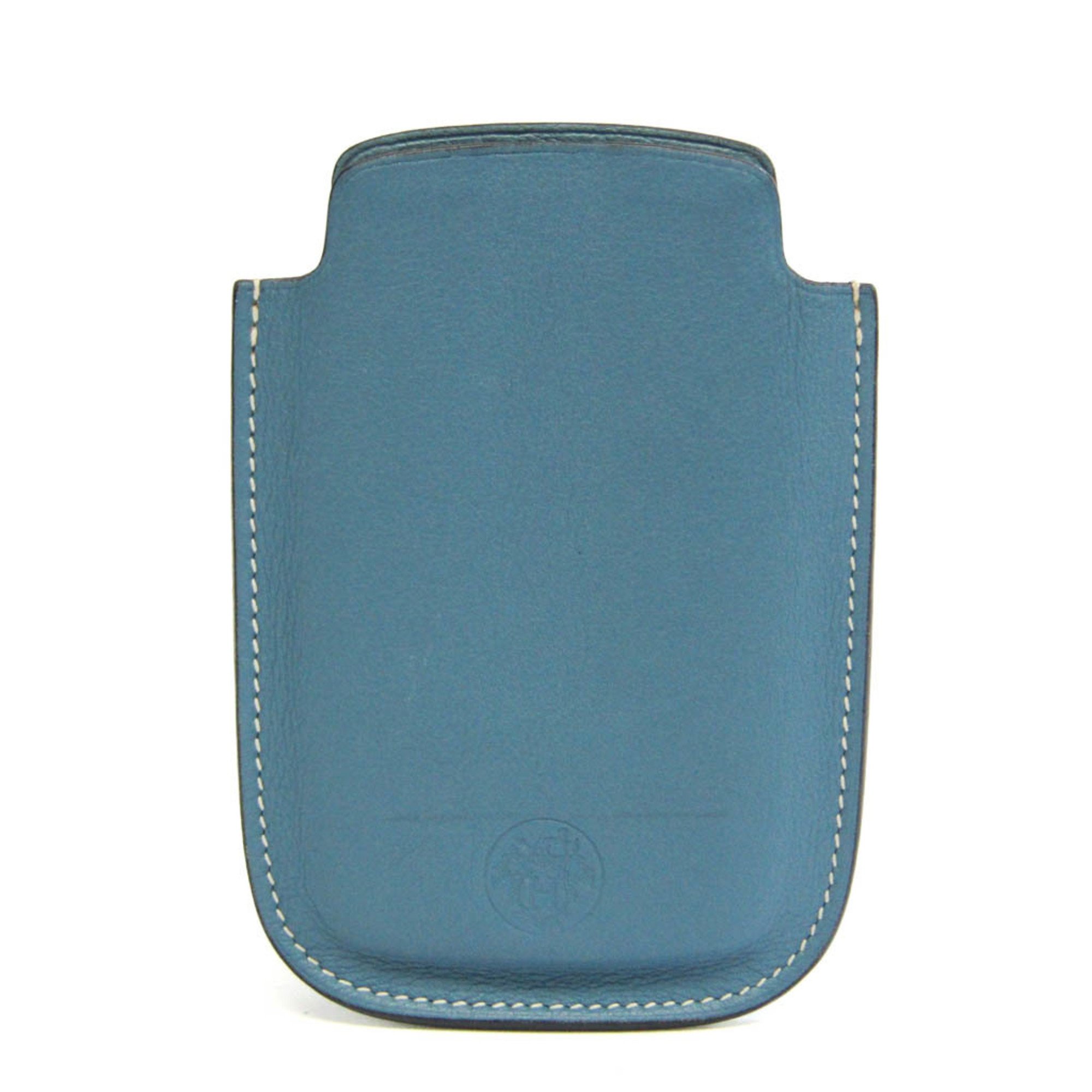 Hermes Leather Phone Pouch/sleeve Blue Jean BLACKBERRY blackberry case