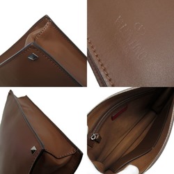 Valentino Garavani VALENTINO GARAVANI clutch bag brown leather x studs