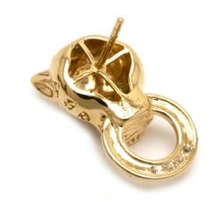 Leopard Motif Earrings K18YG Yellow Gold Diamond Stone