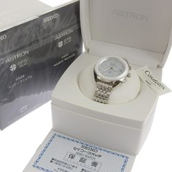 Seiko Astron GPS solar 3X22-0AA0 STXD009 stainless steel radio clock analog display ladies white shell dial watch