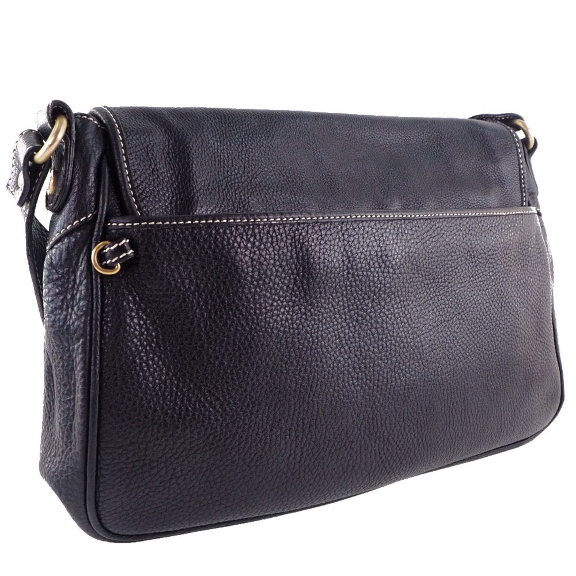 celine calf black ladies shoulder bag