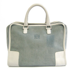 Loewe Amazona 32 Women's Leather,Suede Handbag Light Blue,White