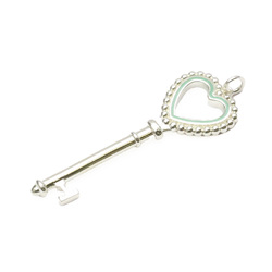 Tiffany Beaded Heart Key Top Silver 925 No Stone Women,Men Fashion Pendant Necklace (Silver)