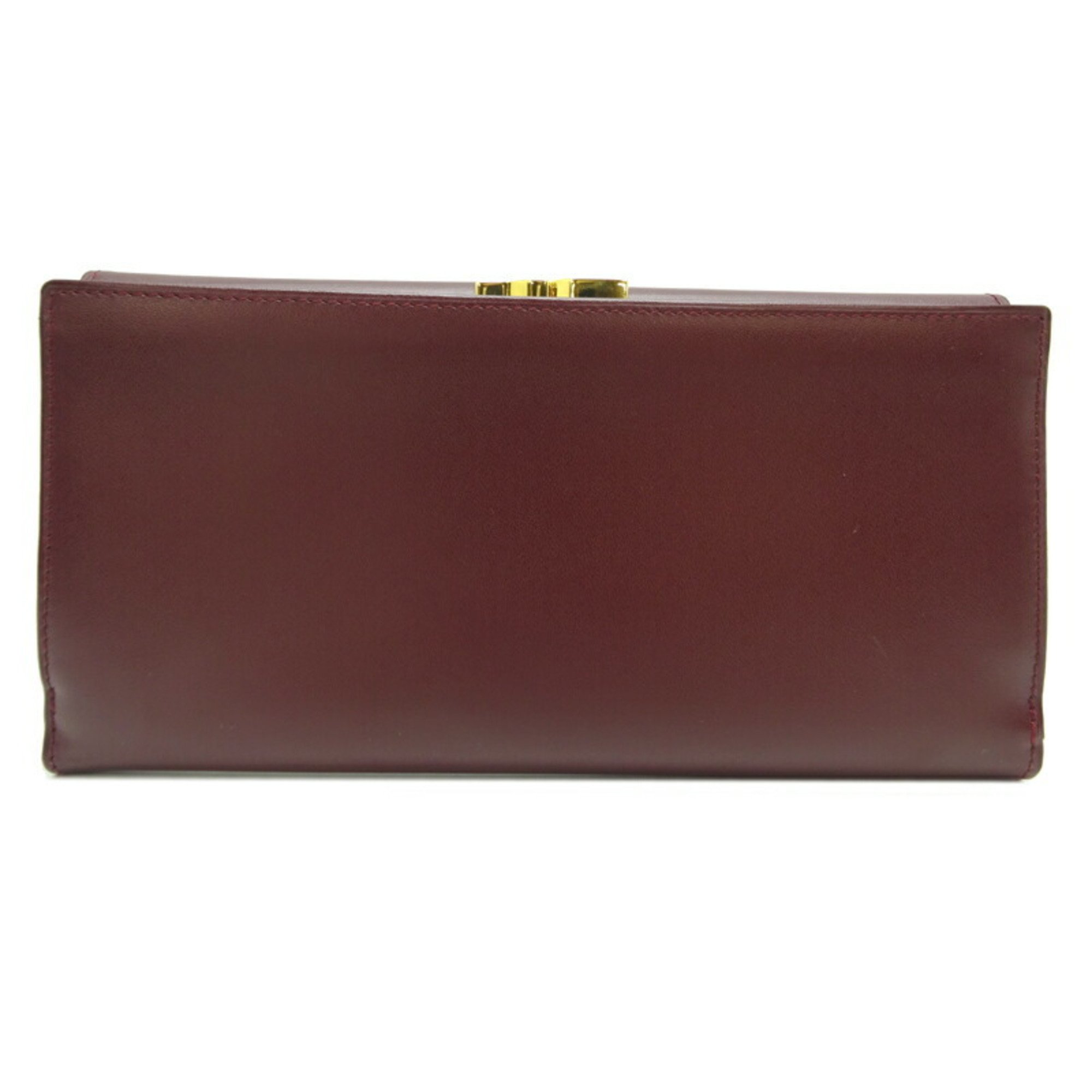 Cartier Mastline Long Wallet Women's Leather Bordeaux (Red)