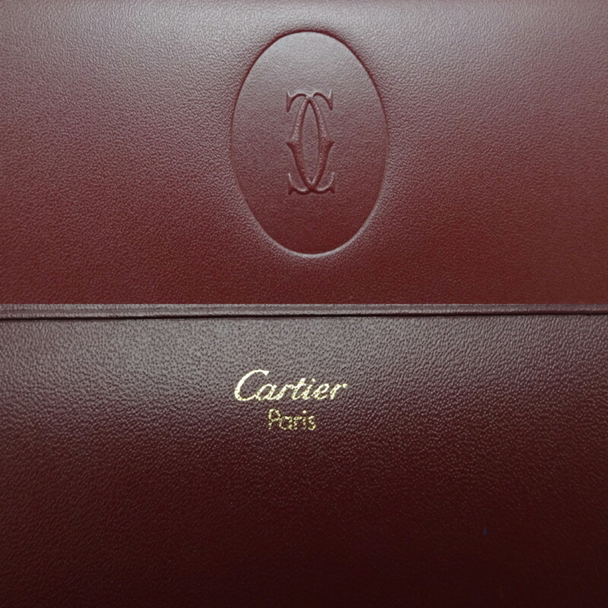 Cartier Mastline Long Wallet Women's Leather Bordeaux (Red)