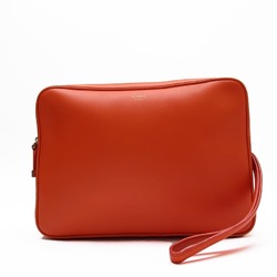 Celine CELINE clutch bag second orange leather