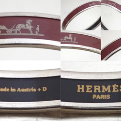 Hermes HERMES Bangle Cloisonne Silver x Dark Red Metal Material Enamel Bracelet Women's