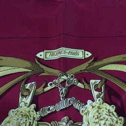 HERMES Hermes Carré 90 Scarf Silk Bordeaux Gold LEMORS ALA CONETABLE