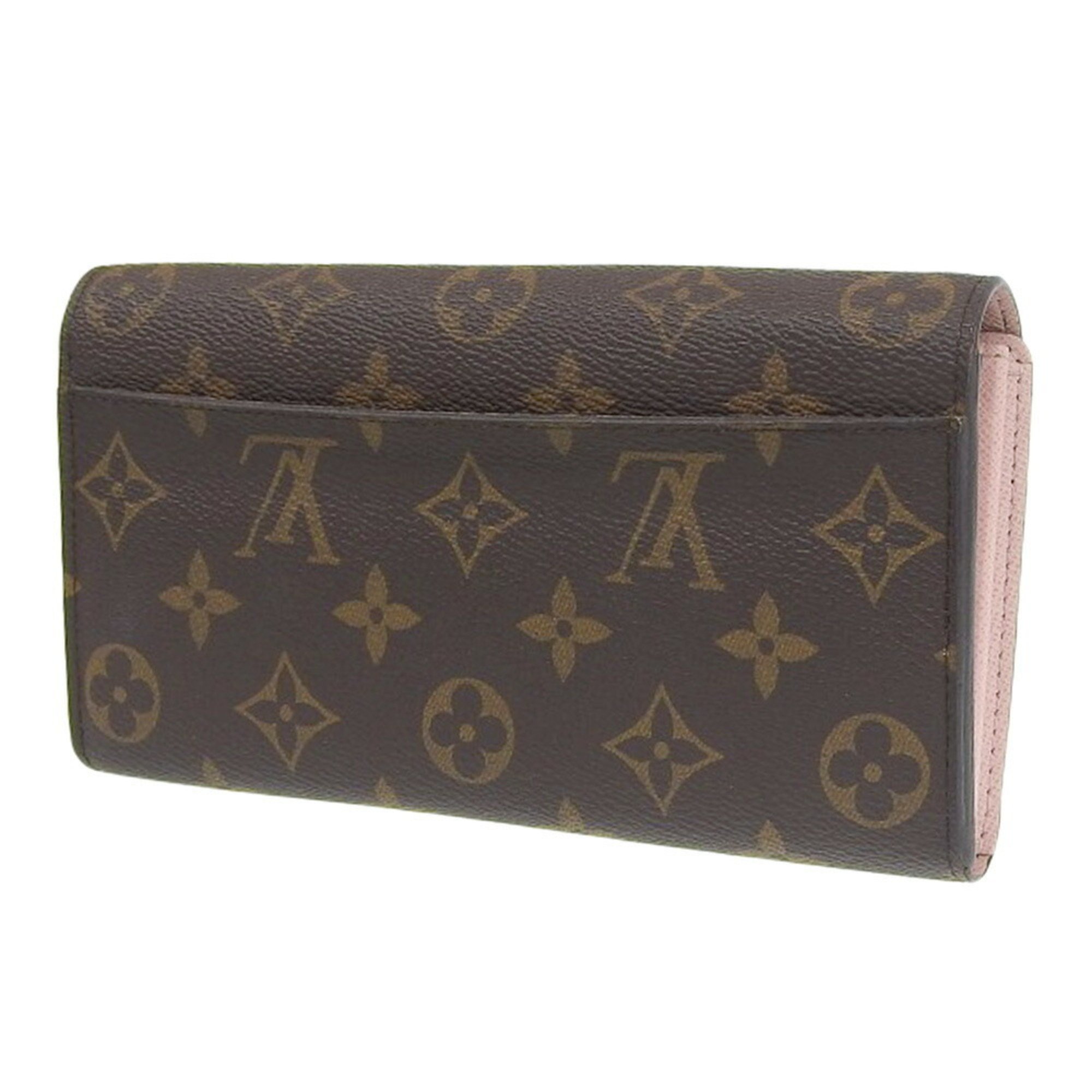 Louis Vuitton LOUIS VUITTON Monogram Portefeuille Sarah Pink Long Wallet Rose Ballerine M62235