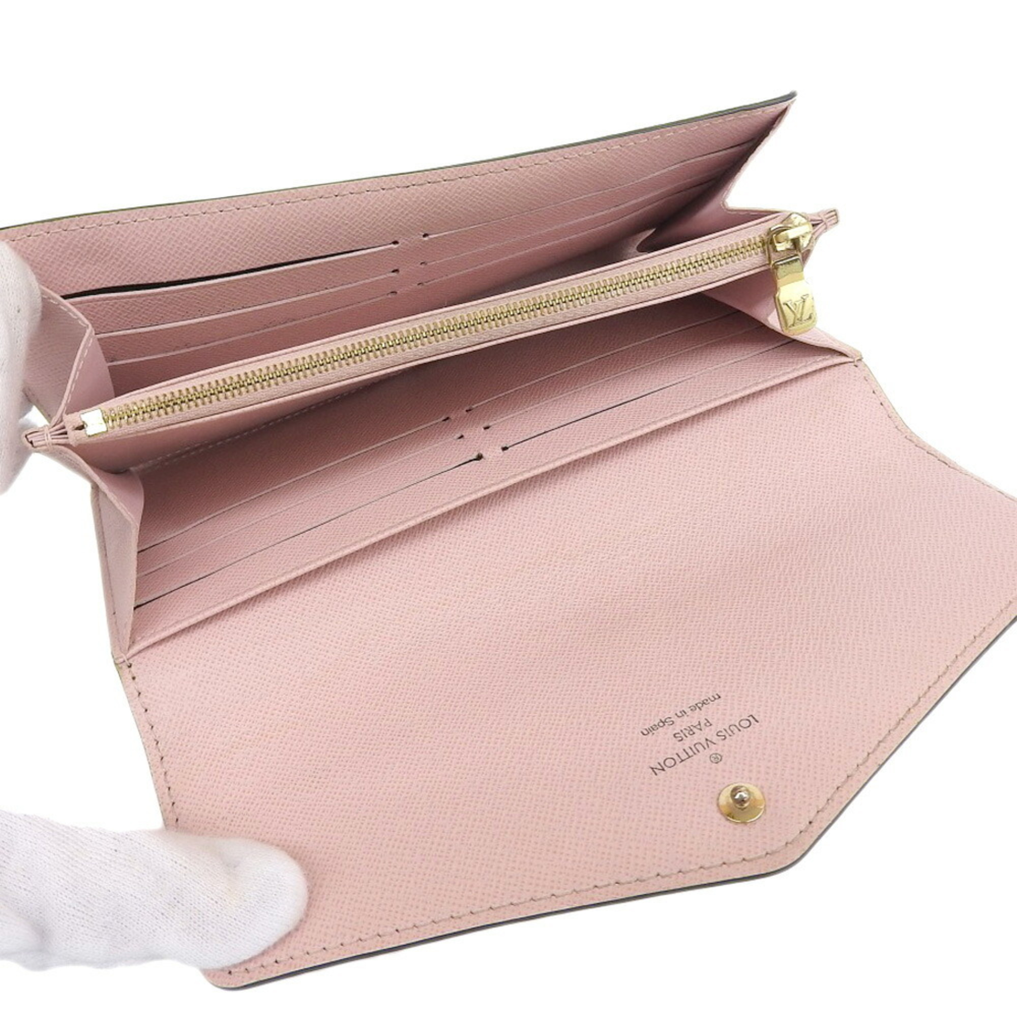 Louis Vuitton LOUIS VUITTON Monogram Portefeuille Sarah Pink Long Wallet Rose Ballerine M62235