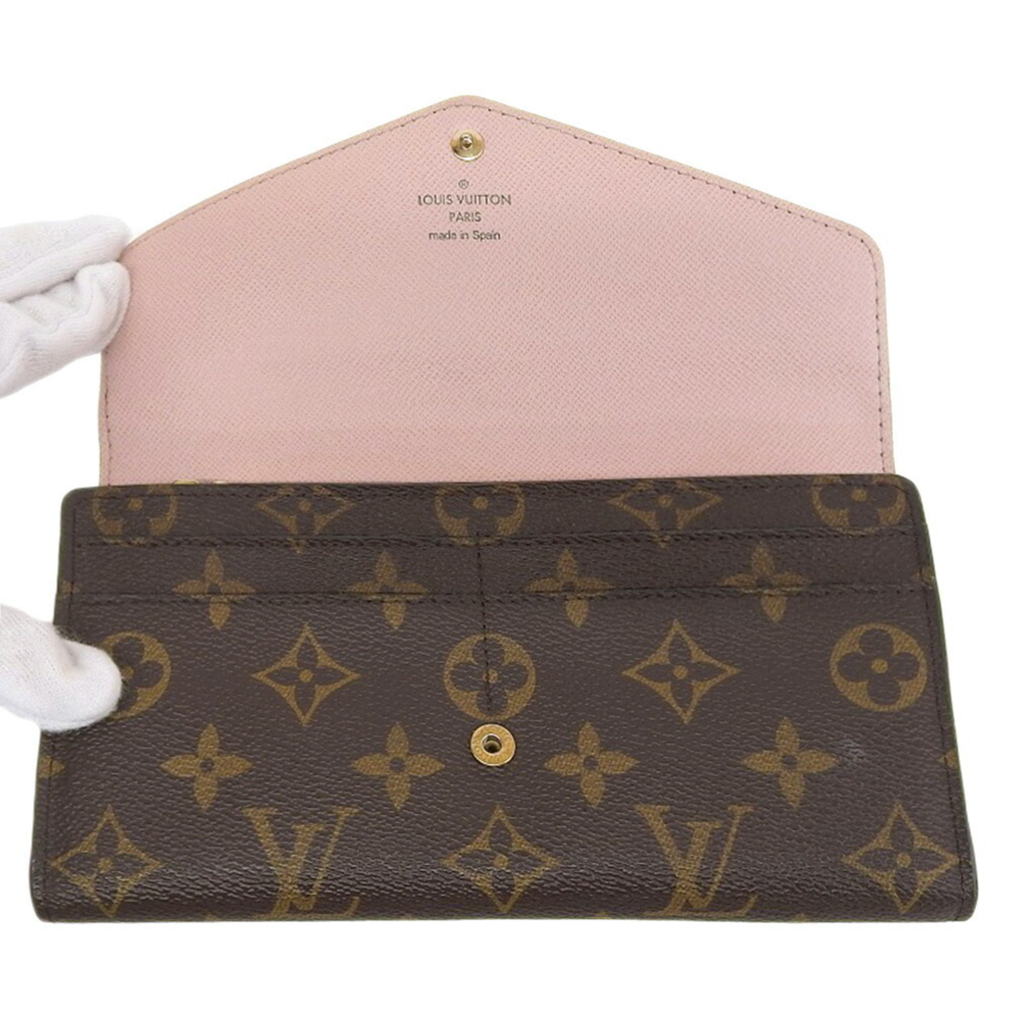 Louis Vuitton LOUIS VUITTON Monogram Portefeuille Sarah Pink Long Wallet Rose Ballerine M62235