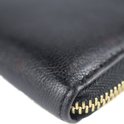 JIMMY CHOO Jimmy Choo Pippa Long Wallet Leather Black Round Zipper