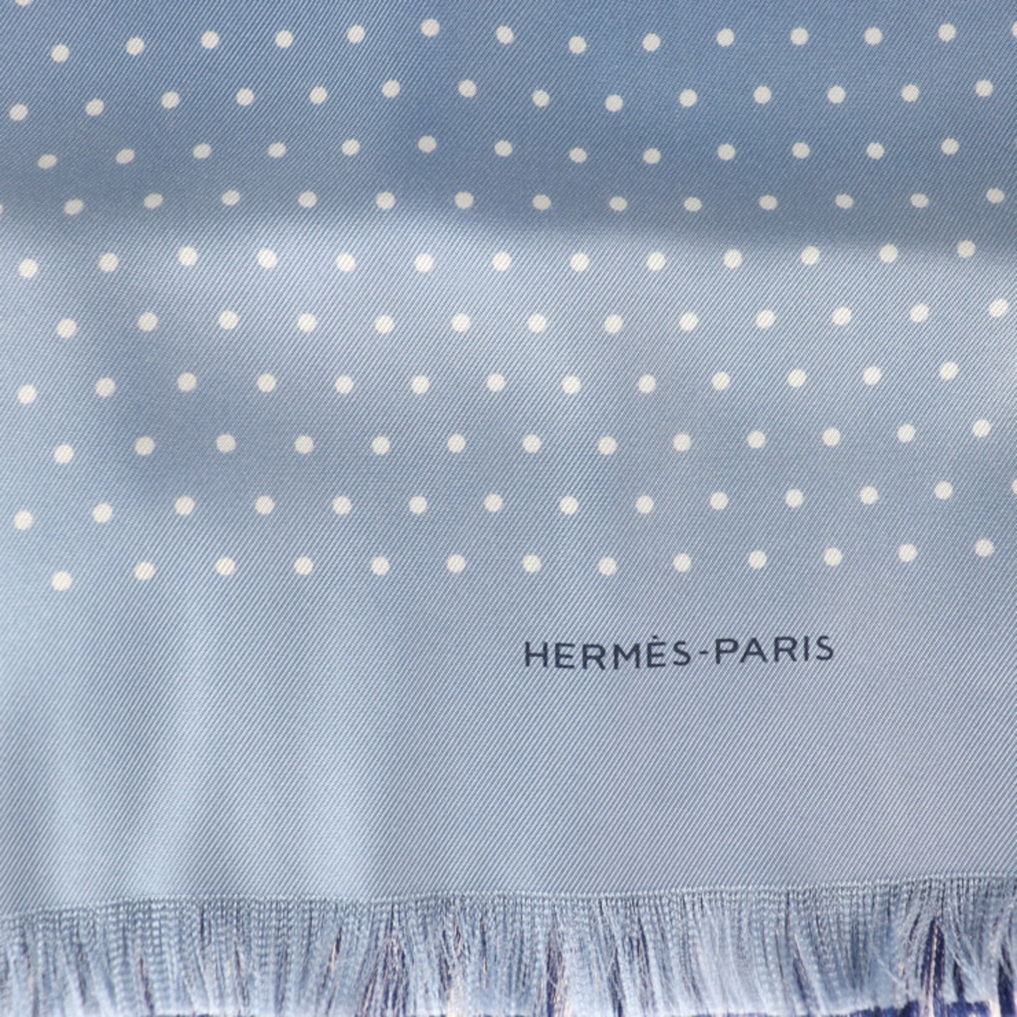 HERMES Hermes scarf 465764T 02 100% silk BLEU GRISE/OCEAN reversible