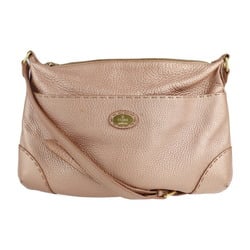 FENDI Fendi Selleria Shoulder Bag 8BT194 Leather Metallic Pink Messenger
