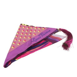 LOUIS VUITTON Louis Vuitton fringed scarf silk purple multicolor 400505 apparel accessories