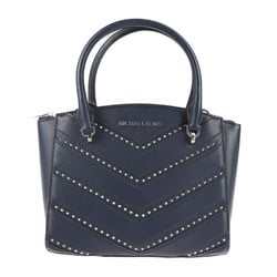 Michael Kors handbag leather navy silver metal fittings studs 2WAY chain shoulder bag