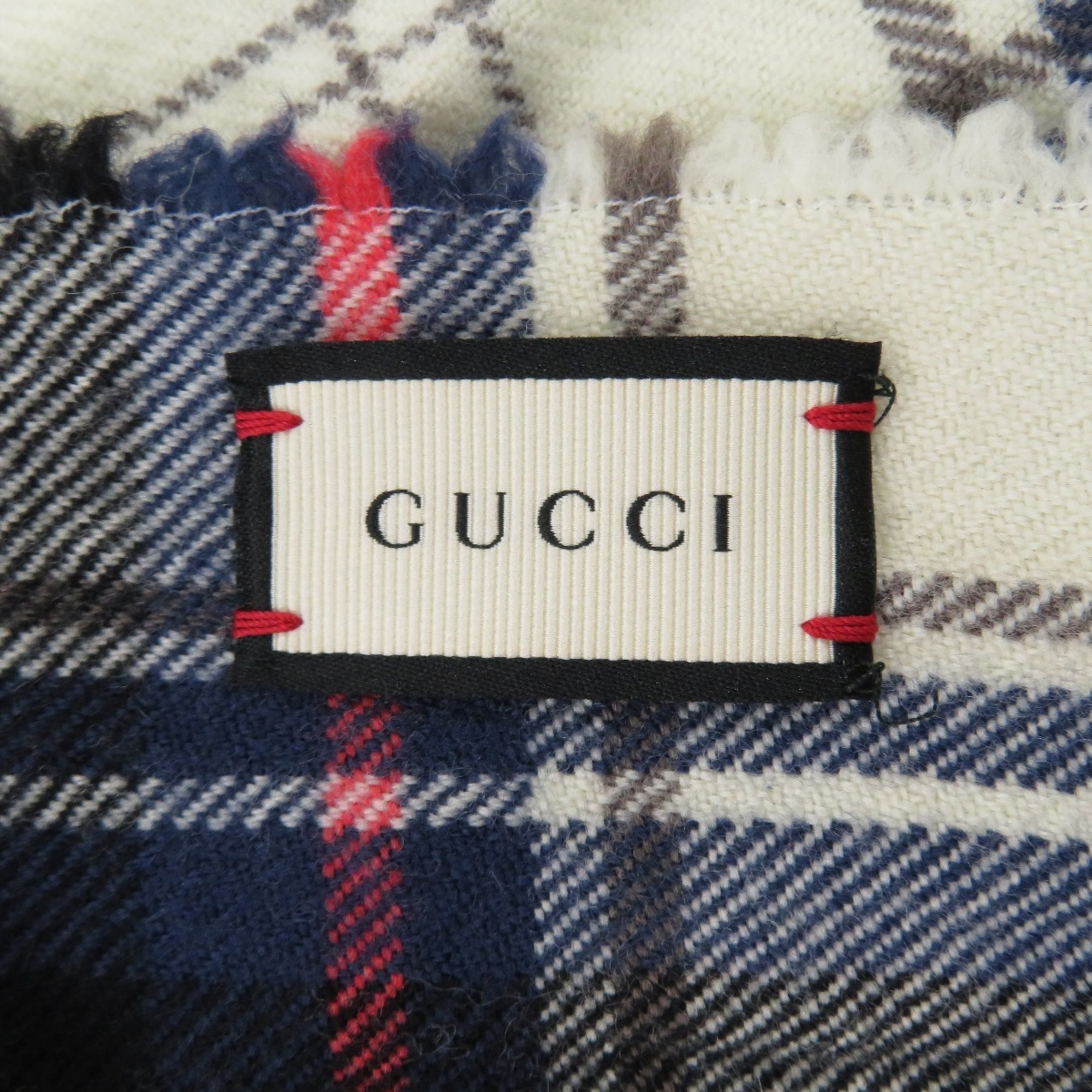 Gucci Bee Tartan Check Muffler Cloth Ladies GUCCI