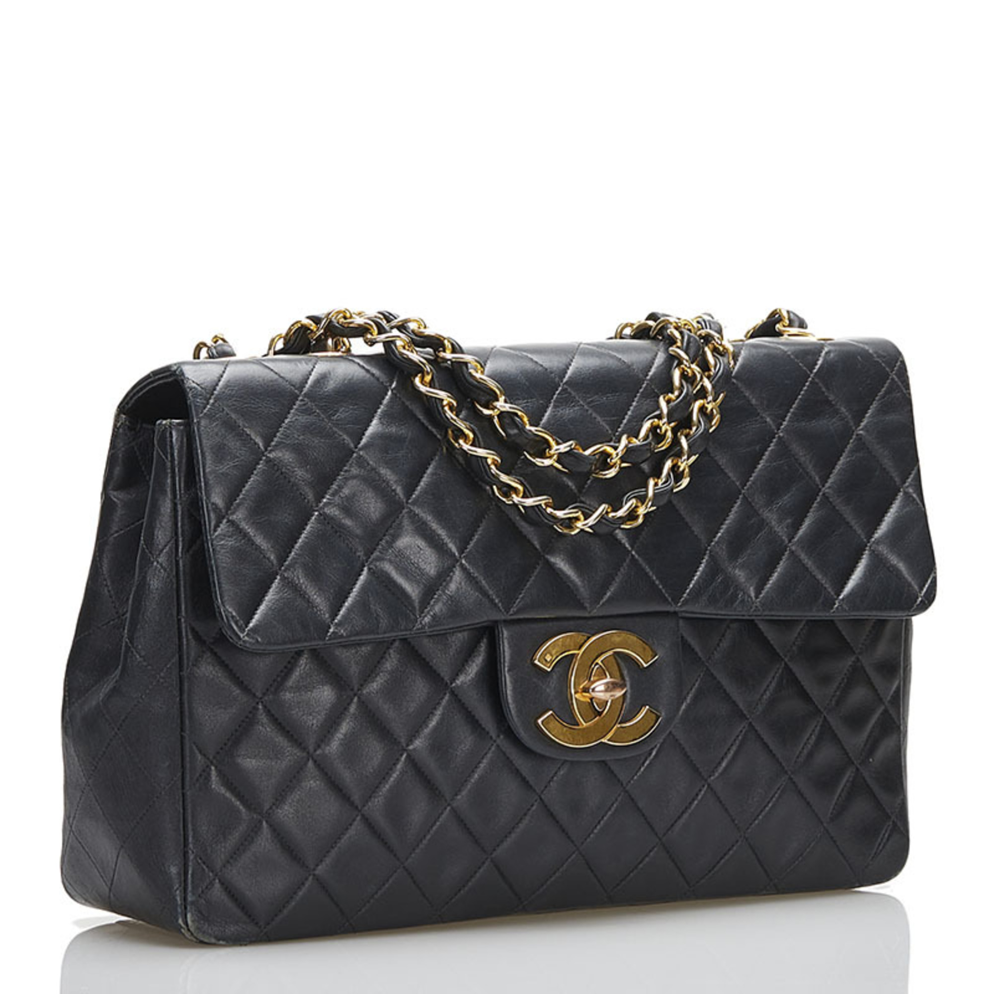 Chanel matelasse 34 chain shoulder bag tote black gold lambskin ladies CHANEL