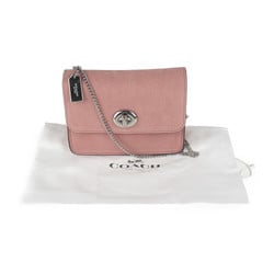 COACH shoulder bag 12092 leather pink chain pochette crossbody