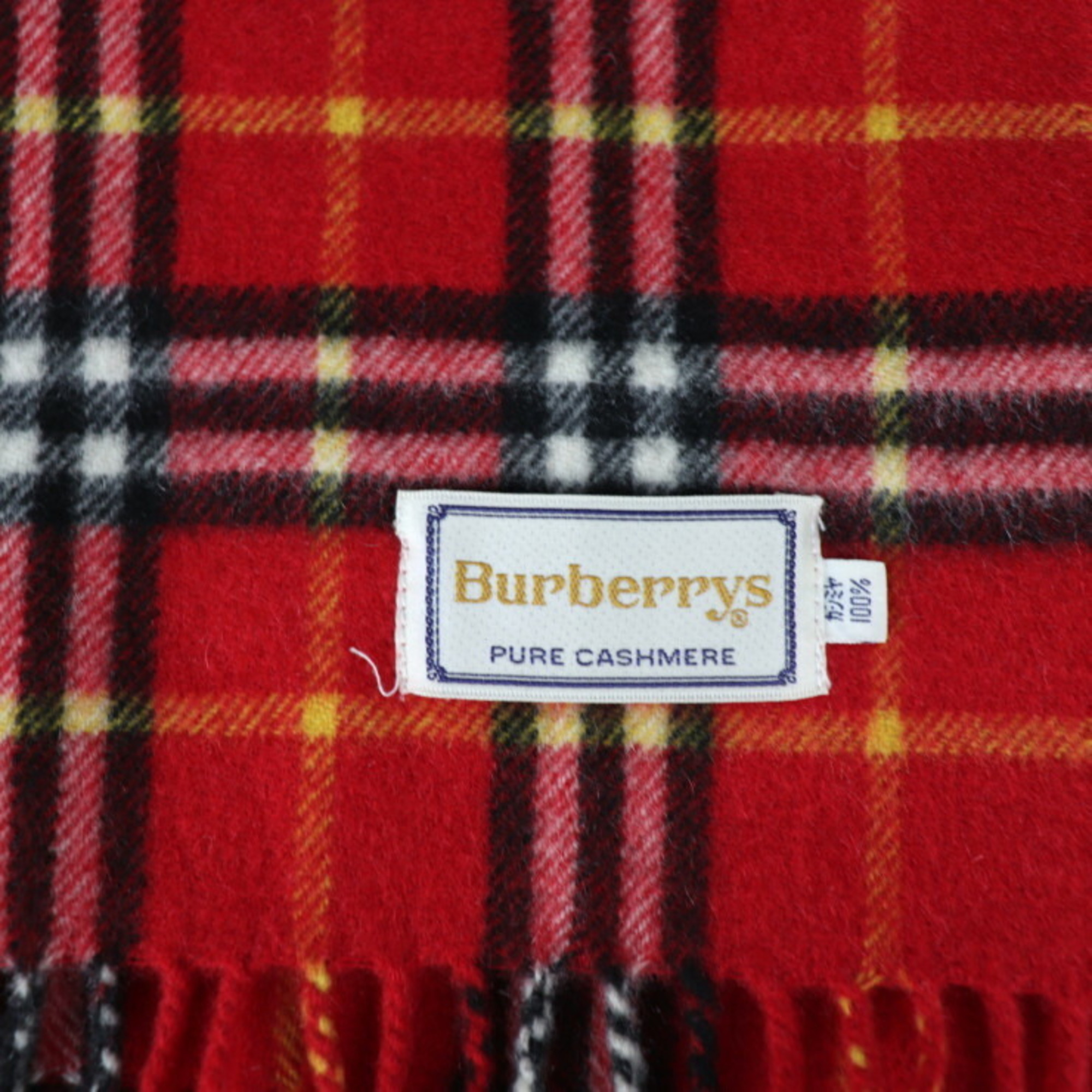 Burberrys Burberry scarf cashmere 100% red check pattern