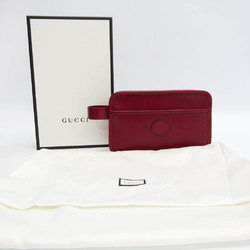 Gucci Interlocking Travel Case 625764 Men,Women Leather Clutch Bag,Pouch Red Color