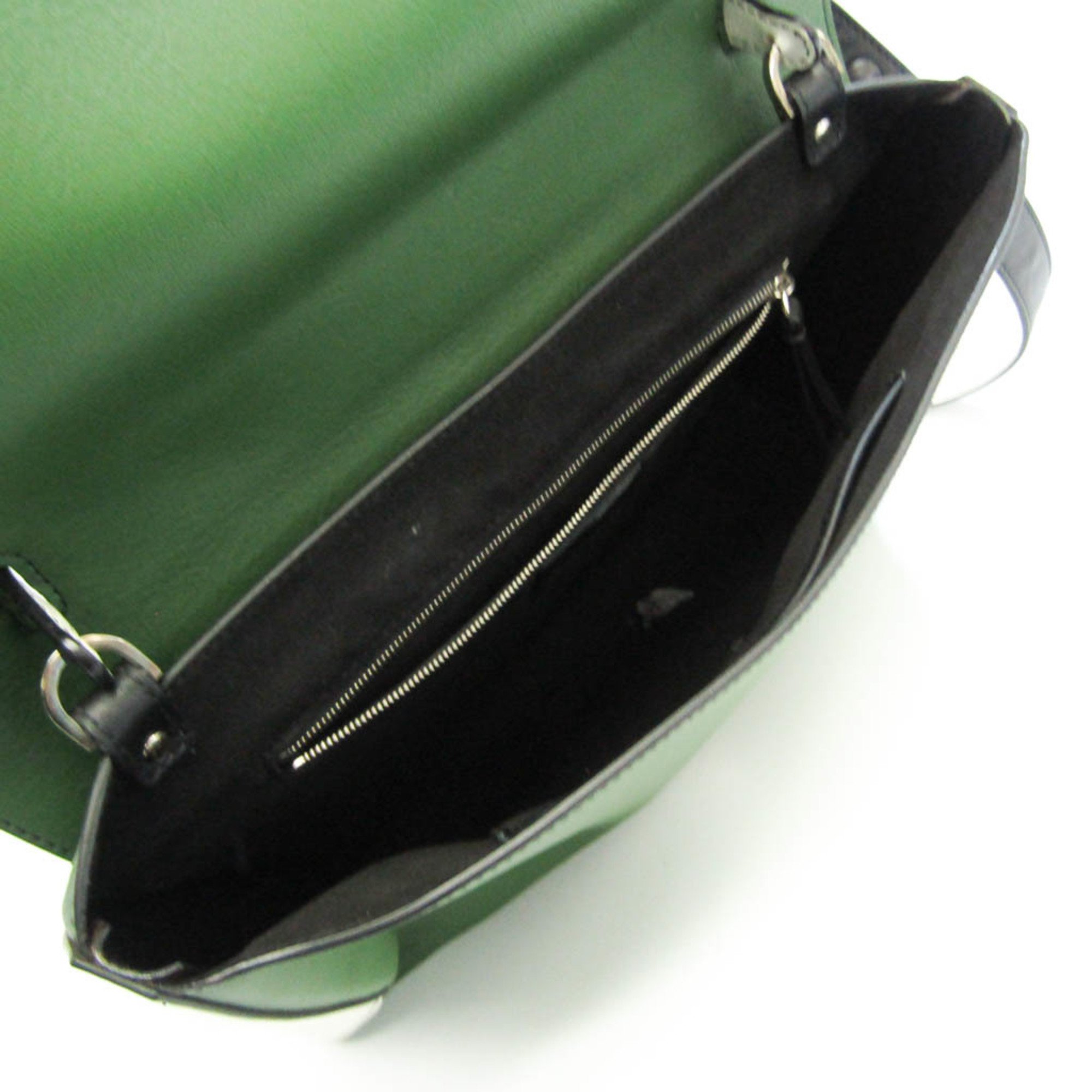 Emilio Pucci Logo Mark 61BC15 Women,Men Leather Shoulder Bag Black,Green,White