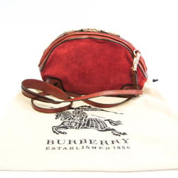 Burberry Women's Leather,Suede Shoulder Bag Brown,Red Brown