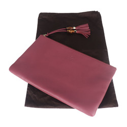 GUCCI Gucci Bamboo Tassel Clutch Bag 376858 Leather Pink