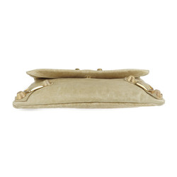 BALENCIAGA Balenciaga Giant Envelope Clutch Bag 186182 Leather Beige Gold Hardware